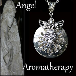 Essential Oil Diffuser Silver Angel Necklace Young Living Doterra Aromatherapy