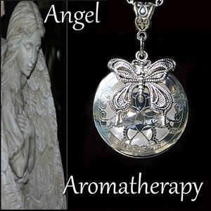 Essential Oil Diffuser Silver Butterfly Necklace Young Living Doterra Aromatherapy