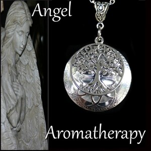 Essential Oil Diffuser Silver Tree of Life Necklace Young Living Doterra Aromatherapy