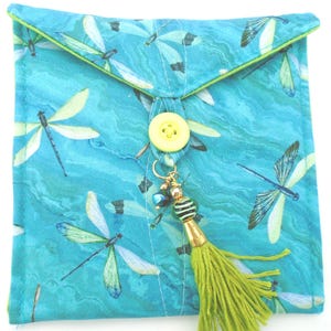Dragonfly Tarot Card Bag: Handmade Quilted Pouch with Tassel
