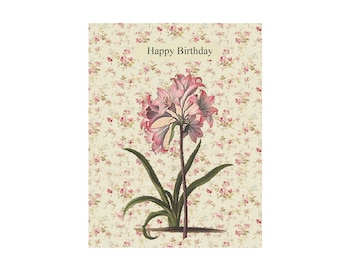 Carte d'anniversaire numérique, fleurs roses