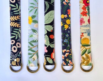 Canvas Floral Belt made with Rifle Paper Co fabrics. Choose from five prints! MTO in sizes XS-XXL. Please read sizing in description!