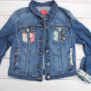 Custom Upcycled Denim Jacket With Rifle Paper Co Fabric You Send Me ...