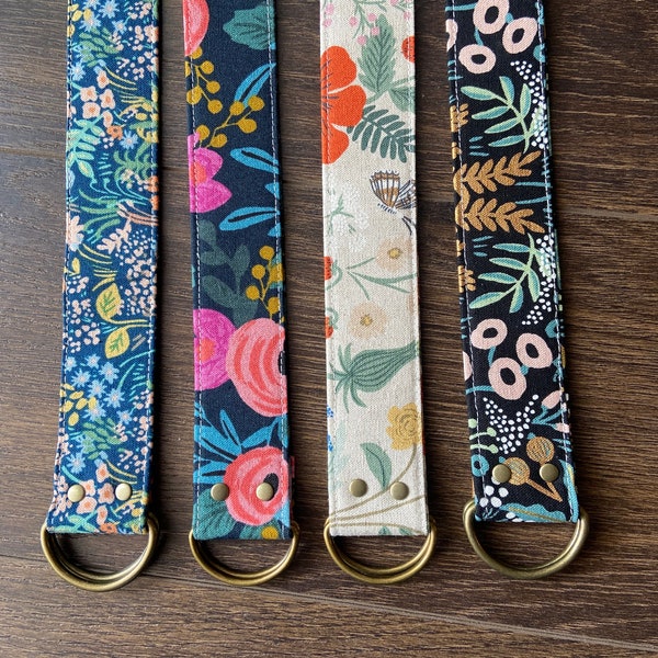 Canvas Floral Belt made with Rifle Paper Co fabrics in two widths- 1” or 1.5” wide. Sizes XS-XXL. Please Read the Sizing in Description!