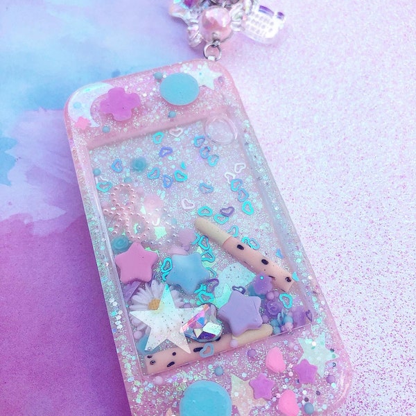 Ready-To-Ship Pastel Handpainted Dreamy Switch Gamer Liquid Shaker Kawaii Resin Charm