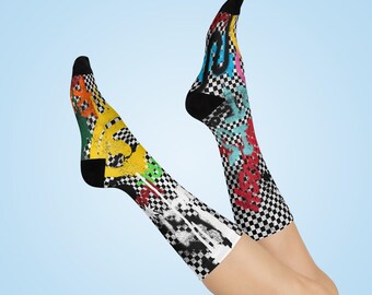 SAINT Race Car Graffiti Socks - Cushioned Crew Socks