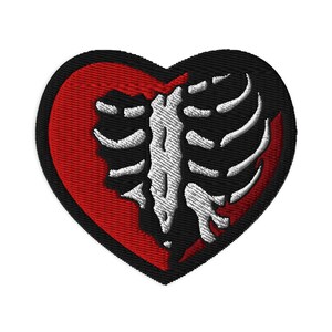 Gothic Skeleton Heart Embroidered patches