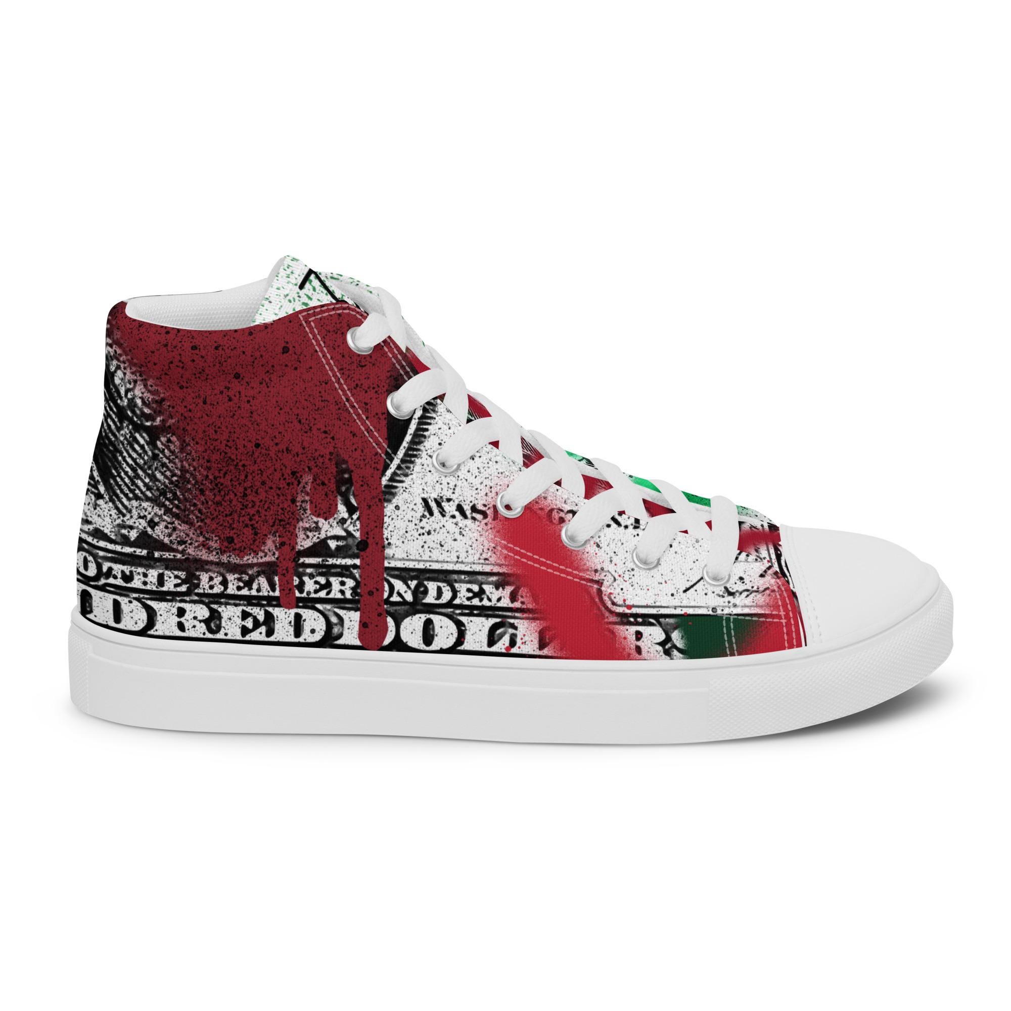 Abstract Geometric Grunge Men's High Top Shoes