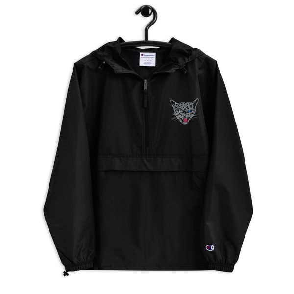 SAINT LUIE WILD Cat Embroidered Champion Packable Jacket