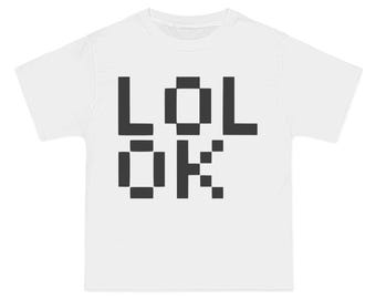 LOL OK PIXEL Premium T-Shirt - Funny Graphic Tee for Men and Women, Soft Cotton Shirt, Humorous Typography Print, Cool Casual Top, Unisex