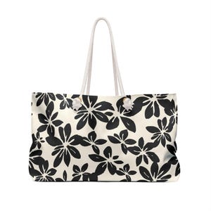 Retro Floral Weekender Bag, Travel Duffle Bag, Overnight Bag, Large Tote Bag, Flower Print Carry-On, Vintage Weekender Bag