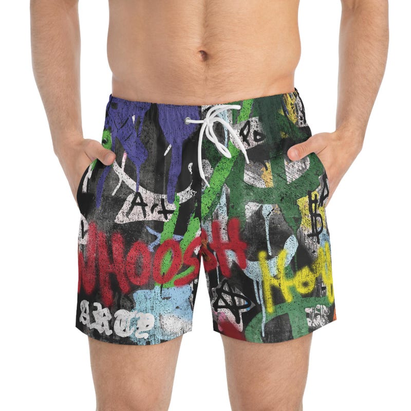 Hiphop Airbrush Print Men's Shorts