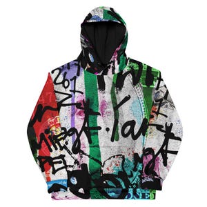 Graffiti Benjamin Print Hoodie, Urban Streetwear Sweatshirt, Unisex Graphic Pullover, Cool Graffiti Art Clothing, Mens Womens Fashion Top