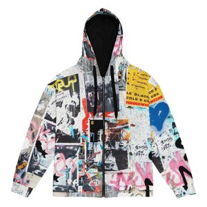 Urban Graffiti Streetwear Unisex zip hoodie