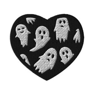 Ghostly Heart Iron-On Patches, Halloween Decor, DIY Clothing Accessories, Fun Embellishments, Gift for Teens