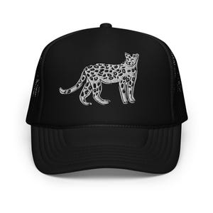 Trendy Leopard Embroidered Foam trucker hat