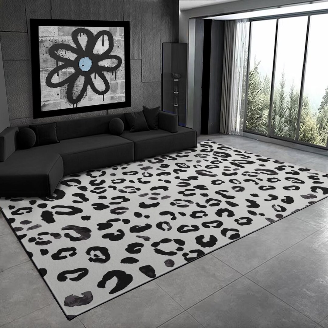 Snow Leopard Outdoor Rug, Animal Print Porch Mat, Trendy Patio Carpet ...