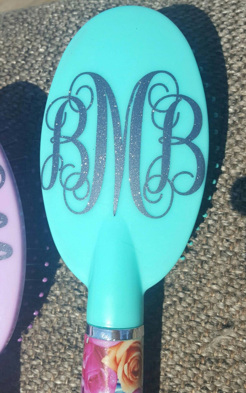 Monogram Hairbrush Personalized Brush Name on Brush Floral Etsy