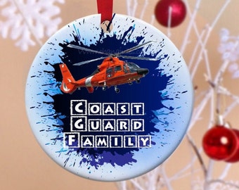 Personalized Coast Guard Ornament: Ceramic Christmas Ornament