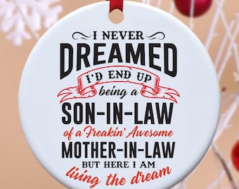Mother in law, son in law, family, Ornament, Christmas, Christmas ornament, Funny ornament