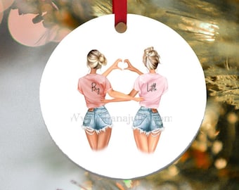 Big And Little gift, College Ornament, Big Ornament, Little Ornament, Bestie, Best friends