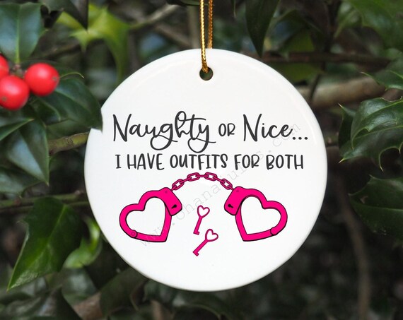 naughty or nice, Naught ornament, nice ornament, naughty or nice ornament, funny ornament, white elephant gift, Christmas, personalized