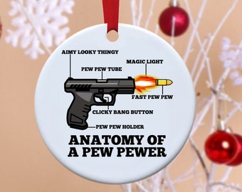 Gun, Pistol, Ornament, Gun Ornament, Military, Pew pew, ammo, Tactical