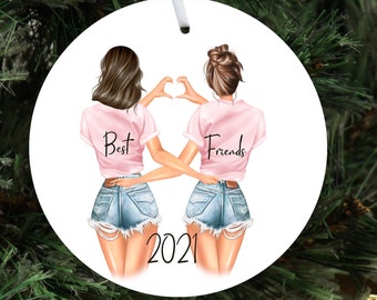 Best friend ornament, Bestie, BFF, Ornament, Christmas, Personalized ornament, Christmas Ornaments