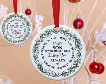 Personalized Son Daughter Ornament: Family Keepsake Christmas Decor