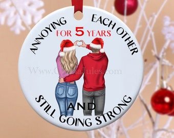 Couples Ornament, Christmas Ornament, Funny Ornament, Personalized Ornament, Anniversary Gift, Married couple, Personalized Couple Ornament