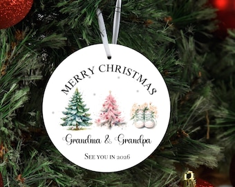 Grandparents to be, Grandparent to be ornament ,Ceramic Ornament. Baby Annoncement, Pregnancy Surprise,Ornament,Christmas ornament, Sonogram
