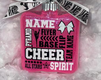 Cheerleader Ornament, Coach Ornament, Cheerleader, Cheerleading Ornament, Personalized Cheer Team Ornament. Cheer Gift, Cheer Ornament