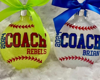 Baseball Ornament, Softball Coach , Coach, Baseball  Ornament, Softball Ornament, Sports ornament, coaches ornament, Ornament, Coach Gift