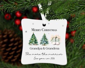 Grandparents to be, Grandparent to be ornament ,Ceramic Ornament. Baby Annoncement, Pregnancy Surprise,Ornament,Christmas ornament, Sonogram