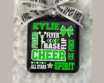 Cheerleader Ornament, Coach Ornament, Cheerleader, Cheerleading Ornament, Personalized Cheer Team Ornament. Cheer Gift, Cheer Ornament