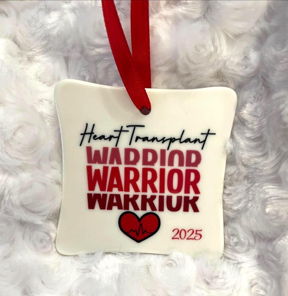 Heart Transplant Ornament, Warrior & Donor Gift, Custom Heart Transplant Keepsake Ornament, Heart Transplant Survivor Gifts,Heart Donor Gift