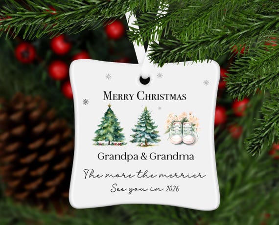 Grandparents To Be Ornament, Baby Announcement, Pregnancy Announcement, Personalized Christmas Keepsake, Grandma & Grandpa, Baby Reveal