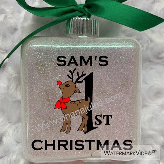 Personalized Rudolph Ornament, Personalized Reindeer Ornament, First Christmas Ornament, First Christmas, Kids Ornament, Christmas Gift