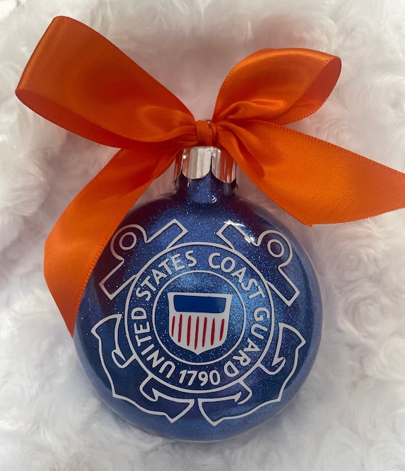 Personalized Coast Guard Christmas Ornament, USCG Coastie Gift, Military Keepsake for Coast Guard Wife,Family or Service Member, Coast Guard