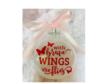 Memorial Ornament, Breast Cancer Ornament, Remembrance Ornament, Personalized Memorial Gift, Custom Ornament, Memorial Christmas Ornament