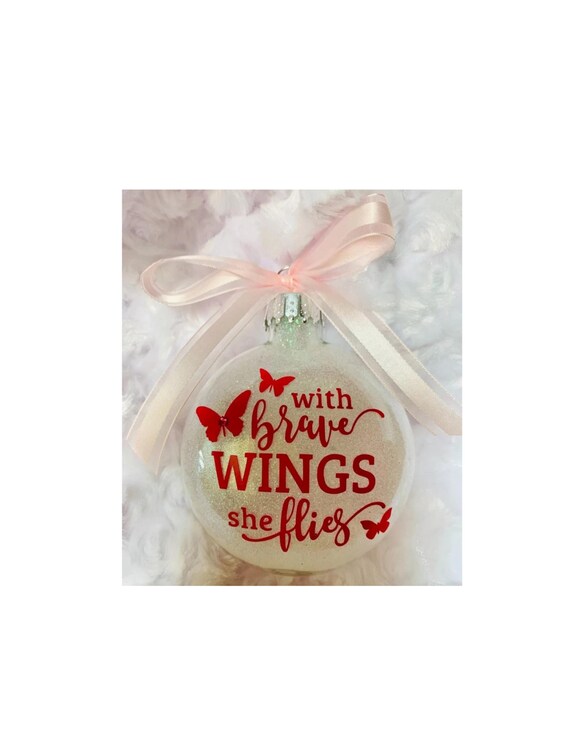 Memorial Ornament, Breast Cancer Ornament, Remembrance Ornament, Personalized Memorial Gift, Custom Ornament, Memorial Christmas Ornament