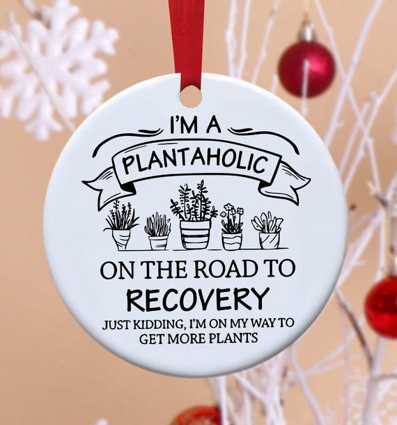 Plants, Succulents, Crazy plant lady, Ornaments, Christmas, Plantaholic, ornament, personalized ornament