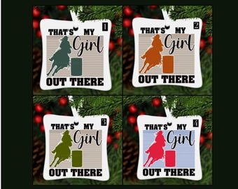 Barrel Racing Ornament, Rodeo Christmas Ornament,Barrel Racer Gift, Horse Rider Ornament,Rodeo Ornament,Cowgirl Christmas Ornament