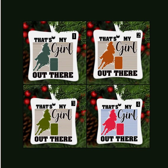 Barrel Racing Ornament, Rodeo Christmas Ornament,Barrel Racer Gift, Horse Rider Ornament,Rodeo Ornament,Cowgirl Christmas Ornament