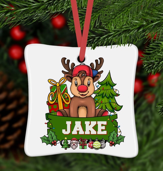 Kids Ornament, kids Christmas ornament, Reindeer Ornament Christmas, Santa,Personalized kids ornament, Religious Ornament,Manger, Kids Gift