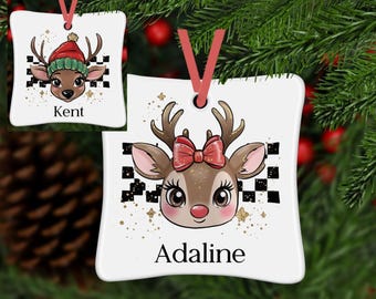 Kids Ornaments, Funny Ornament, Family Ornament, Reindeer, Reindeer Ornament Christmas, Santa, Christmas Kids Ornament