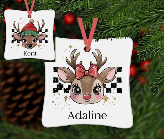Kids Ornaments, Funny Ornament, Family Ornament, Reindeer, Reindeer Ornament Christmas, Santa, Christmas Kids Ornament