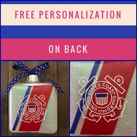 Coast Guard Ornament, Coast Guard, coastie, Glass ornament, Personalize ornament