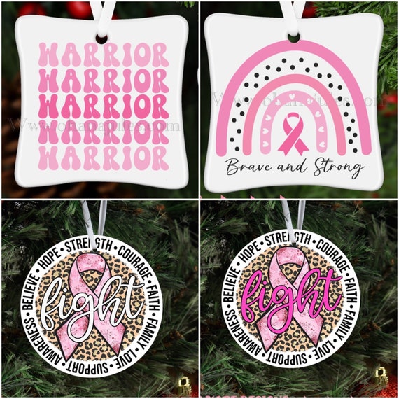 Breast Cancer , Glass Ornament, Ornament, Survivor, Christmas, Cancer Survivor, Breast Cancer Awareness