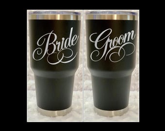Bride tumbler, Groom tumbler, Best man gift, Wedding party gift, Wedding keepsake, Bridal party, Engagement gift, Personalized wedding cup